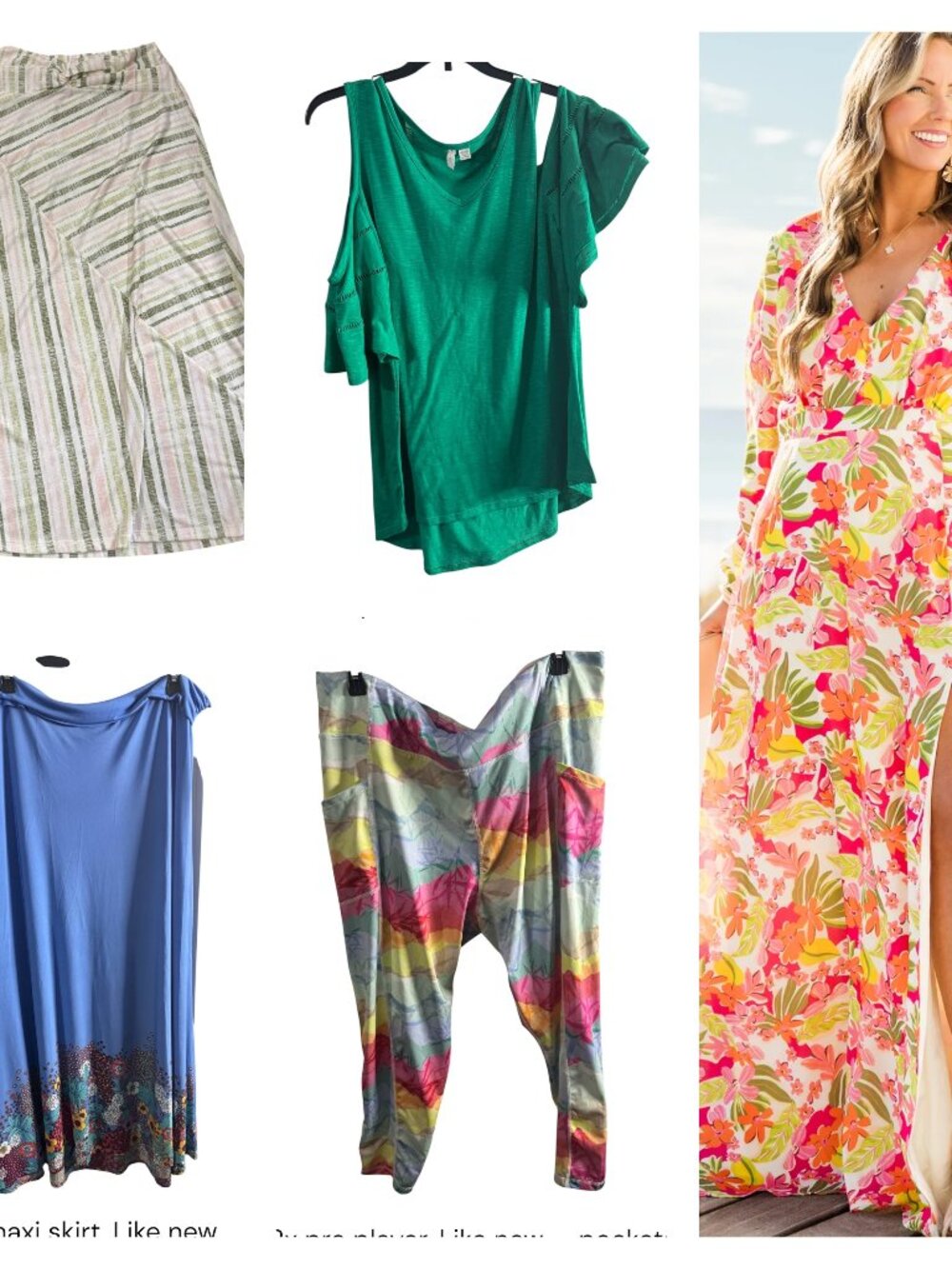 XL/1x fun spring, summer, colorful 5 piece clothing bundle